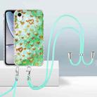 For iPhone XR 2.0mm Airbag Shockproof TPU Phone Case with Lanyard(Gold Heart) - 1