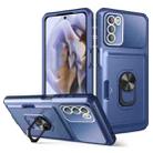 For Motorola Moto G31/G41 Card Ring Holder PC + TPU Phone Case(Blue) - 1