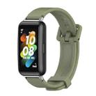 For Huawei Band 7 / 7 NFC MIJOBS Breathable Silicone Watch Band(Army Green Silver) - 1