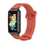 For Huawei Band 7 / 7 NFC MIJOBS Breathable Silicone Watch Band(Heat Orange Black) - 1