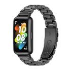For Huawei Band 7 / 7 NFC MIJOBS Three-Bead Metal Stainless Steel Watch Band(Black) - 1