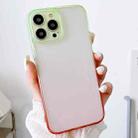 For iPhone 13 Acrylic Gradient Phone Case(Green Red) - 1