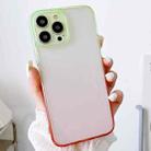 For iPhone 13 Pro Acrylic Gradient Phone Case (Green Red) - 1