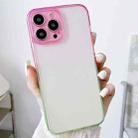 For iPhone 13 Pro Acrylic Gradient Phone Case (Pink Green) - 1