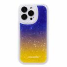 For iPhone 14 Shell Texture Gradient Phone Case (Purple Yellow) - 1