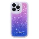 For iPhone 14 Shell Texture Gradient Phone Case (Pink Purple) - 1