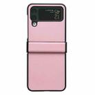 For Samsung Galaxy Z Flip4 5G Two-color Litchi Texture PU Phone Case(Pink) - 1