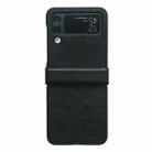 For Samsung Galaxy Z Flip4 5G Two-color Litchi Texture PU Phone Case(Black) - 1