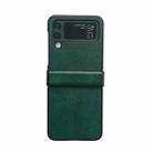 For Samsung Galaxy Z Flip4 5G Two-color Litchi Texture PU Phone Case(Green) - 1