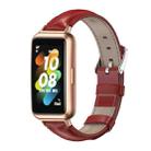 For Huawei Band 7 / 7 NFC MIJOBS Cowhide Leather Watch Band(Red Rose Gold) - 1