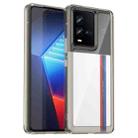 For vivo iQOO 10 Colorful Series Acrylic + TPU Phone Case(Transparent Grey) - 1