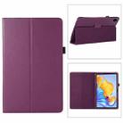 For Honor Pad 8 Litchi Texture Leather Tablet Case with Holder(Purple) - 1