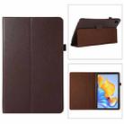 For Honor Pad 8 Litchi Texture Leather Tablet Case with Holder(Brown) - 1