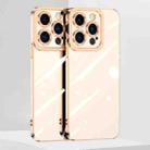 For iPhone 14 6D Electroplated Lens Protective Phone Case (White) - 1