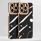 For iPhone 14 6D Electroplated Lens Protective Phone Case (Black) - 1