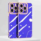 For iPhone 14 Plus 6D Electroplated Lens Protective Phone Case (Blue) - 1