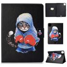 For iPad Pro 11 2020 Electric Pressed TPU Left and Right Open Flat Leather Tablet Case with Sleep Function & Card Buckle Anti-skid Strip(Boxing Cat) - 1