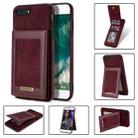 N.BEKUS Vertical Flip Card Slot RFID Phone Case For iPhone 8 Plus / 7 Plus(Wine Red) - 1