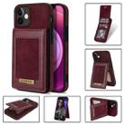 For iPhone 12 mini N.BEKUS Vertical Flip Card Slot RFID Phone Case (Wine Red) - 1
