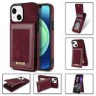 For iPhone 13 N.BEKUS Vertical Flip Card Slot RFID Phone Case(Wine Red) - 1