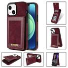 For iPhone 13 mini N.BEKUS Vertical Flip Card Slot RFID Phone Case (Wine Red) - 1