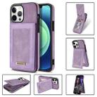 For iPhone 13 Pro N.BEKUS Vertical Flip Card Slot RFID Phone Case (Purple) - 1