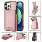 For iPhone 13 Pro N.BEKUS Vertical Flip Card Slot RFID Phone Case (Rose Gold) - 1