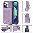 For iPhone 13 Pro Max N.BEKUS Vertical Flip Card Slot RFID Phone Case (Purple) - 1