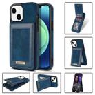 For iPhone 14 N.BEKUS Vertical Flip Card Slot RFID Phone Case (Blue) - 1