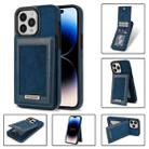 For iPhone 14 Pro N.BEKUS Vertical Flip Card Slot RFID Phone Case(Blue) - 1