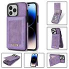 For iPhone 14 Pro N.BEKUS Vertical Flip Card Slot RFID Phone Case(Purple) - 1