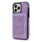 For iPhone 14 Pro N.BEKUS Vertical Flip Card Slot RFID Phone Case(Purple) - 2