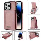 For iPhone 14 Pro N.BEKUS Vertical Flip Card Slot RFID Phone Case(Rose Gold) - 1