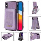 For iPhone X / XS N.BEKUS Vertical Flip Card Slot RFID Phone Case(Purple) - 1