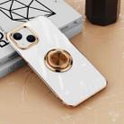 For iPhone 14 Electroplating Ring Clear Phone Case (Gold) - 1