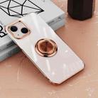 For iPhone 14 Plus Electroplating Ring Clear Phone Case (Rose Gold) - 1
