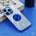 For iPhone 14 Pro Electroplating Ring Clear Phone Case(Blue) - 1