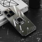 For iPhone 14 Pro Electroplating Ring Clear Phone Case(Black) - 1