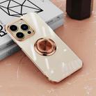 For iPhone 14 Pro Electroplating Ring Clear Phone Case(Rose Gold) - 1