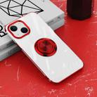 For iPhone 13 Electroplating Ring Clear Phone Case(Red) - 1