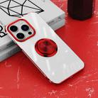 For iPhone 13 Pro Electroplating Ring Clear Phone Case (Red) - 1