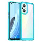 For OPPO Reno 8 Lite Colorful Series Acrylic + TPU Phone Case(Transparent Blue) - 1