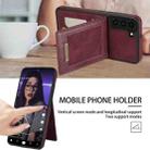 For Samsung Galaxy S21+ 5G N.Bekus Vertical Flip Card Slot RFID Phone Case(Wine Red) - 4