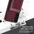 For Samsung Galaxy S21+ 5G N.Bekus Vertical Flip Card Slot RFID Phone Case(Wine Red) - 6