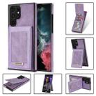 For Samsung Galaxy S22 Ultra 5G N.Bekus Vertical Flip Card Slot RFID Phone Case(Purple) - 1