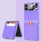 For Samsung Galaxy Z Flip4 GKK Ultra-thin Leather Phone Case with Card Slots(Purple) - 1