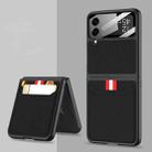 For Samsung Galaxy Z Flip4 GKK Ultra-thin Leather Phone Case with Card Slots(Black) - 1