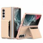 For Samsung Galaxy Z Fold4 GKK Ultra-thin Leather Phone Case with Card Slots(Gold) - 1