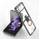 For Samsung Galaxy Z Flip4 GKK Integrated Electroplating Phone Case with Ring(Black) - 1