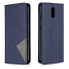 For Nokia 2.3 Rhombus Texture Horizontal Flip Magnetic Leather Case with Holder & Card Slots & Wallet(Blue) - 1